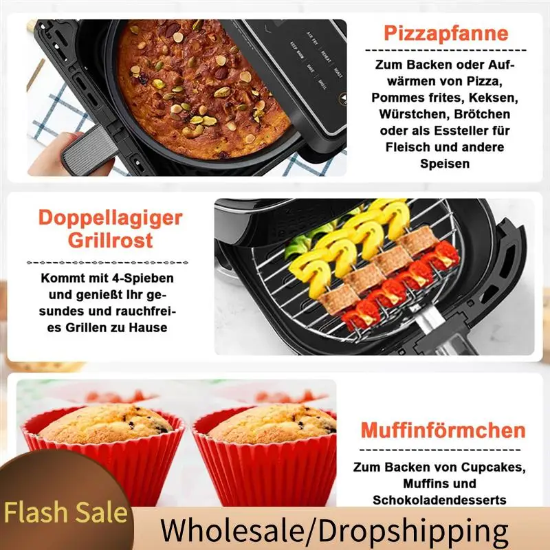 Аксессуары для аэрофритюрниц BAAD для аэрофритюрниц XL 6,2 л, Tefal 5 л, Cosori 4,7 л, квадратная аэрофритюрница без BPA XL, аксессуары
Аксессуары для аэрофритюрниц BAAD для аэрофритюрниц XL 6,2 л, Tefal 5 л, Cosori 4,7 л, квадратная аэрофритюрница без BPA XL, аксессуары