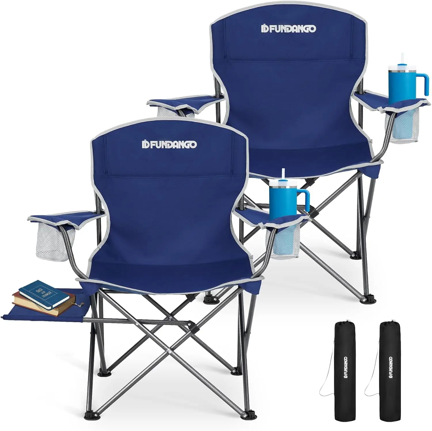 2 Pack Folding Camping Chairs for Adults, 23.6in Wide Heavy Duty with Table Tray & Cup Holders, Portable Beach Chair for Outdoor Sports
2 Pack Folding Camping Chairs for Adults, 23.6in Wide Heavy Duty with Table Tray & Cup Holders, Portable Beach Chair for Outdoor Sports