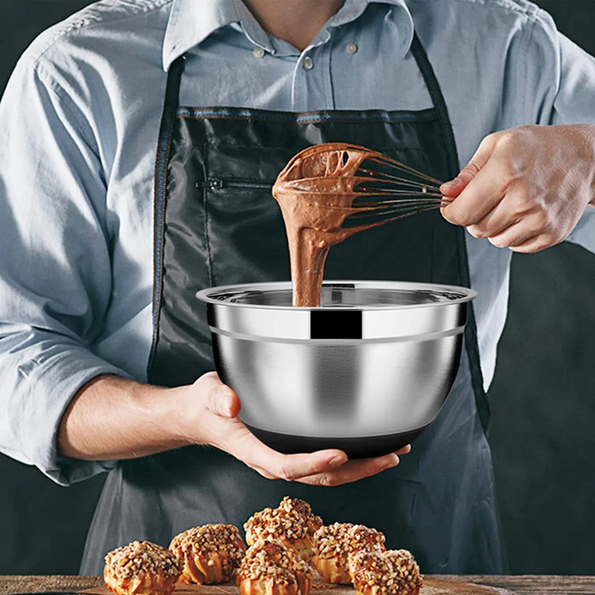 HGSW-5 Pcs Mixing Bowl,Stainless Steel Salad Bowl With Airtight Lid&Non-Slip Base,Serving Bowl For Kitchen Cooking Baking,Etc
HGSW-5 Pcs Mixing Bowl,Stainless Steel Salad Bowl With Airtight Lid&Non-Slip Base,Serving Bowl For Kitchen Cooking Baking,Etc
