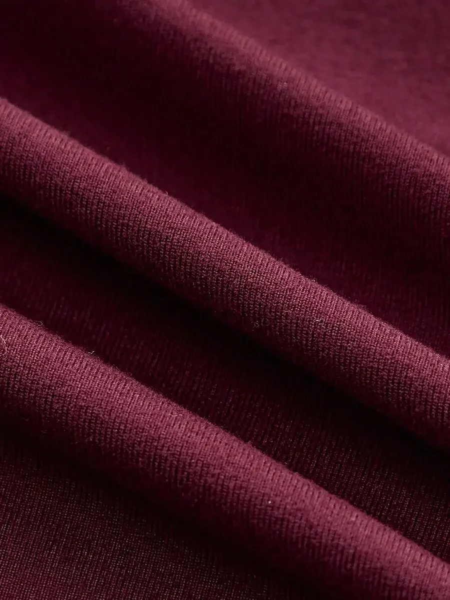 Plus Size Women Long Sleeve Turtleneck Pleated Bodycon Maxi Dress Burgundy
Plus Size Women Long Sleeve Turtleneck Pleated Bodycon Maxi Dress Burgundy