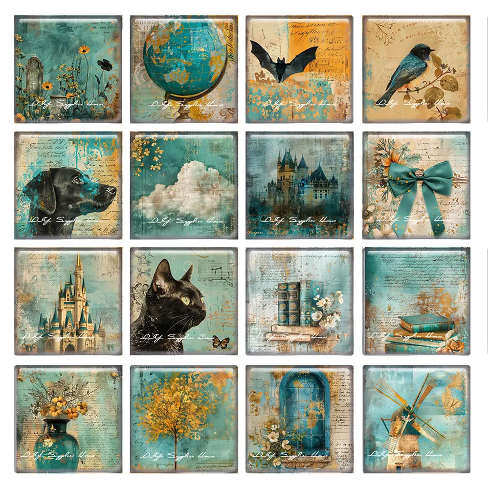 10pcs/lots Retro Green Yellow Cat Bat Tree Bird Square Photo Glass Cabochon Flatback Demo Flat Back Cameo For Diy Jewelry Making
10pcs/lots Retro Green Yellow Cat Bat Tree Bird Square Photo Glass Cabochon Flatback Demo Flat Back Cameo For Diy Jewelry Making