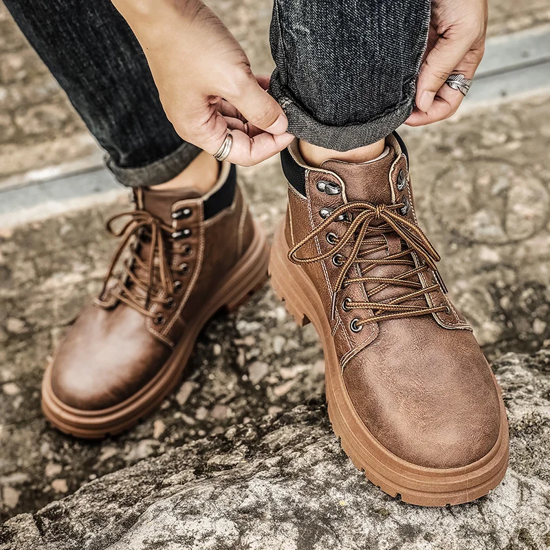 2024 leather trendy fashion boots men's motorcycle dress work and safety shoes thick soled high non slip casual brown boots
2024 leather trendy fashion boots men's motorcycle dress work and safety shoes thick soled high non slip casual brown boots