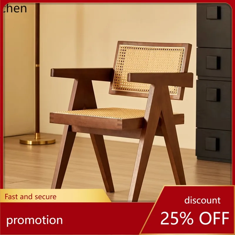 HT Solid Wood Dining Household Chandigarh Chair Armrest Back Chair Leisure Soft Bag Rattan
HT Solid Wood Dining Household Chandigarh Chair Armrest Back Chair Leisure Soft Bag Rattan