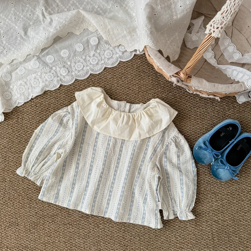 2025 Spring New Children Long Sleeve Shirts Cotton Girls Ruffle Collar Striped Shirts Baby Girls Loose Tops Kids Clothes
2025 Spring New Children Long Sleeve Shirts Cotton Girls Ruffle Collar Striped Shirts Baby Girls Loose Tops Kids Clothes