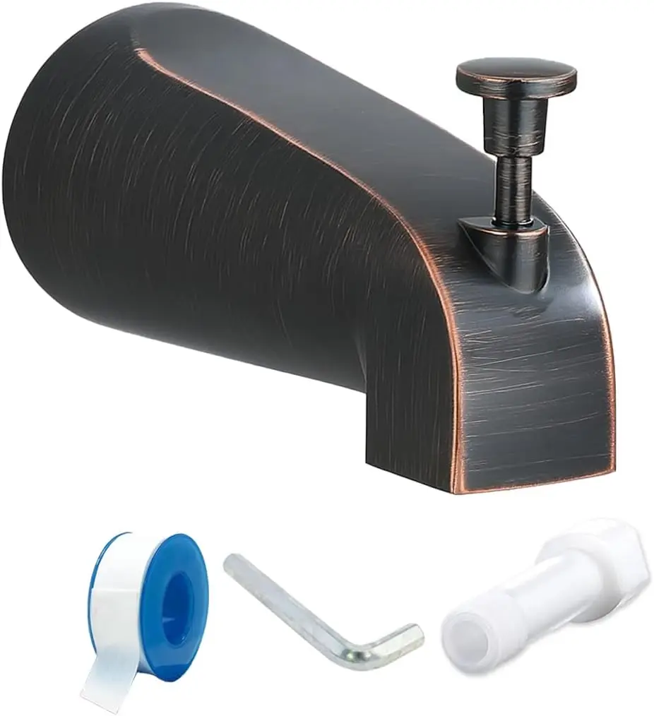 Tub Spout with Diverter, Slip On Bathtub Spout Fits 1/2'' Copper Tube(5/8'' Dia), Oil Rubbed Bronze
Tub Spout with Diverter, Slip On Bathtub Spout Fits 1/2'' Copper Tube(5/8'' Dia), Oil Rubbed Bronze