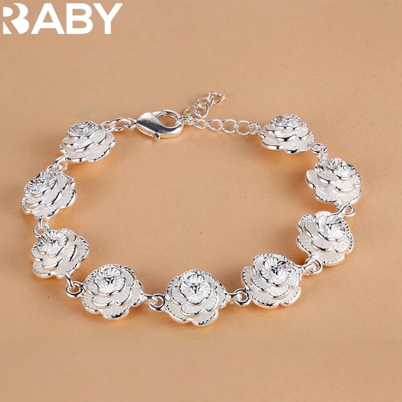 Charm 925 Sterling Silver Rose Flower Chain Bracelet for Women Fashion Pretty Party Wedding Accessories Gift Fine Luxury Jewelry
Charm 925 Sterling Silver Rose Flower Chain Bracelet for Women Fashion Pretty Party Wedding Accessories Gift Fine Luxury Jewelry