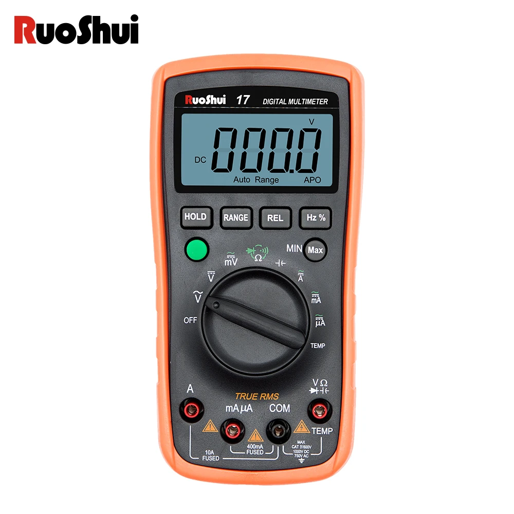 RuoShui 17 Digital Multimeter Ture RMS 4000 Counts AC DC Volt Current NCV Smart Multimetro Tester Ohm Capacitance Voltage Meter
RuoShui 17 Digital Multimeter Ture RMS 4000 Counts AC DC Volt Current NCV Smart Multimetro Tester Ohm Capacitance Voltage Meter
