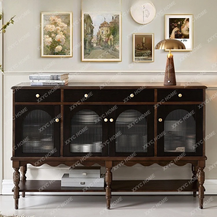 retro solid wood dining side locker entrance storage light luxury side cabinet
retro solid wood dining side locker entrance storage light luxury side cabinet