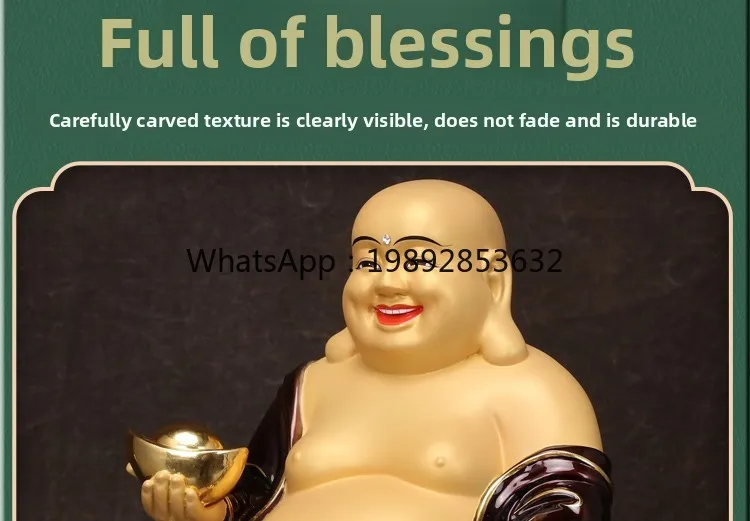 YFY Pure Copper Gold-Plated Maitreya Buddha Wealth-Attracting Ornament for Home Worship, Whole Hall Buddha, Office, Living Room
YFY Pure Copper Gold-Plated Maitreya Buddha Wealth-Attracting Ornament for Home Worship, Whole Hall Buddha, Office, Living Room