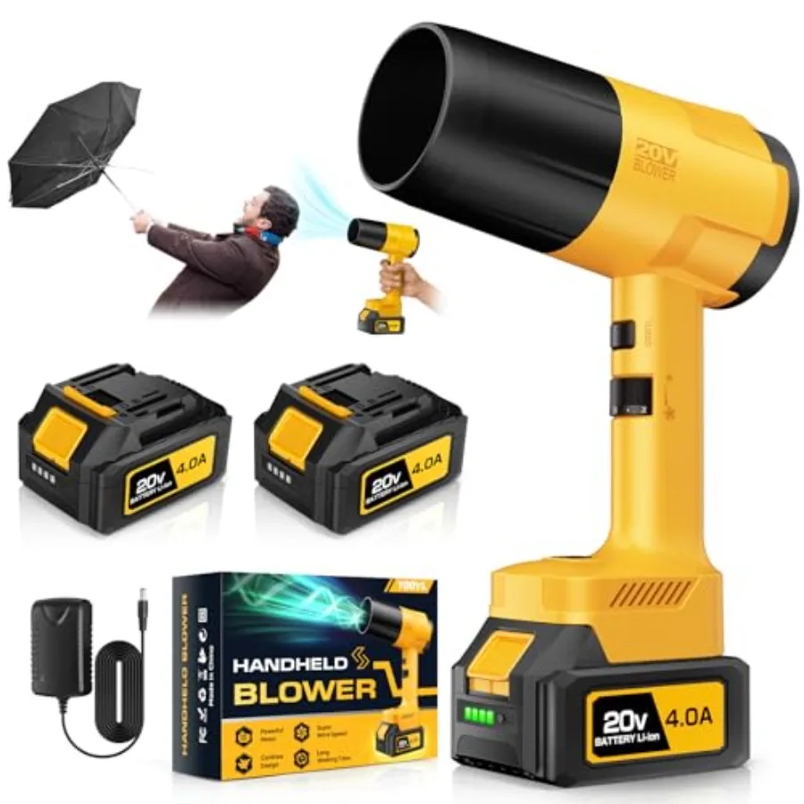 Аккумуляторная ручная воздуходувка для листьев с 2 батареями и зарядным устройством, 6 режимов скорости, легкая воздуходувка для патио, газона, двора, удаления пыли
Аккумуляторная ручная воздуходувка для листьев с 2 батареями и зарядным устройством, 6 режимов скорости, легкая воздуходувка для патио, газона, двора, удаления пыли