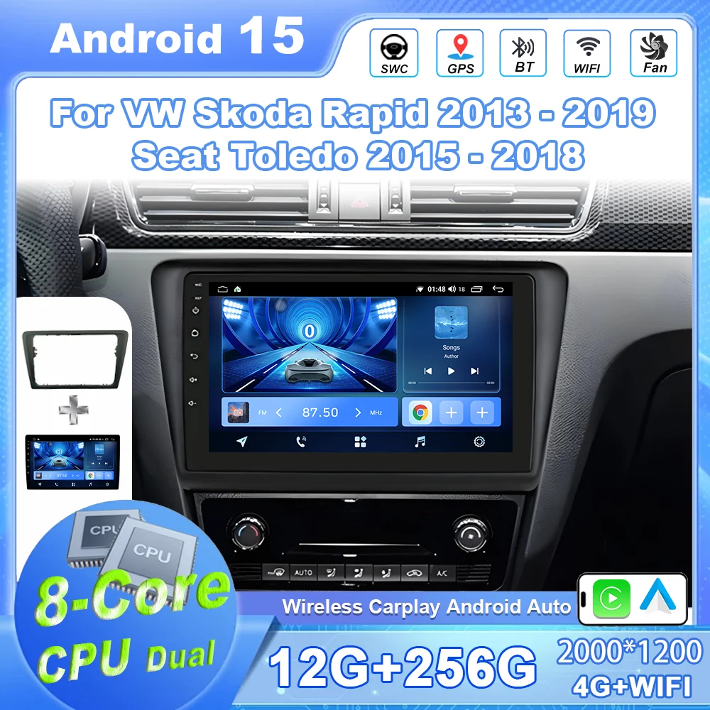 Android 15 Carplay Car Radio For VW Skoda Rapid 2013 2014 2015 2016 2017 2018 2019 Seat Toledo 2015 - 2018 GPS Multimedia Stereo
Android 15 Carplay Car Radio For VW Skoda Rapid 2013 2014 2015 2016 2017 2018 2019 Seat Toledo 2015 - 2018 GPS Multimedia Stereo
