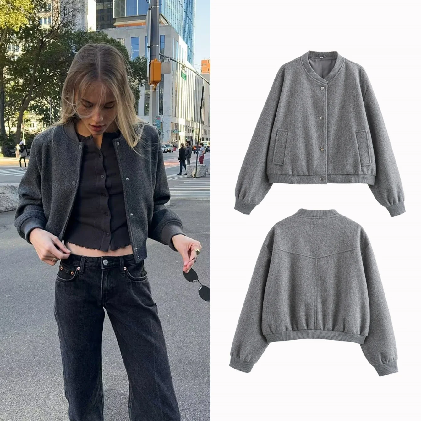 2025 Autumn Women's New Casual Versatile Stand Up Collar Long Sleeved Soft Solid Solor Loose Casual Jacket Short Baseball Jersey
2025 Autumn Women's New Casual Versatile Stand Up Collar Long Sleeved Soft Solid Solor Loose Casual Jacket Short Baseball Jersey