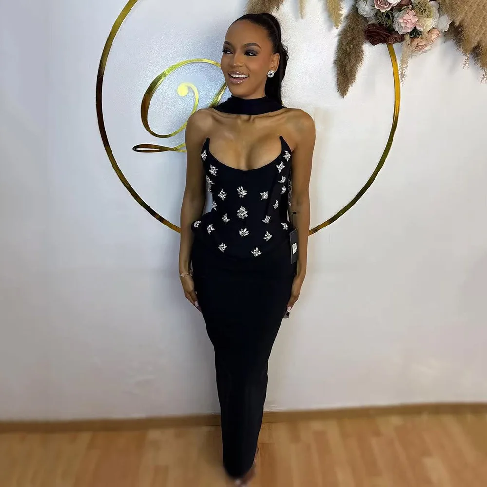Fashionable Luxury Diamond Embellished Wrap Dress Sexy Split Long Evening Gown High Waist Straight Cut Skirt for Women
Fashionable Luxury Diamond Embellished Wrap Dress Sexy Split Long Evening Gown High Waist Straight Cut Skirt for Women