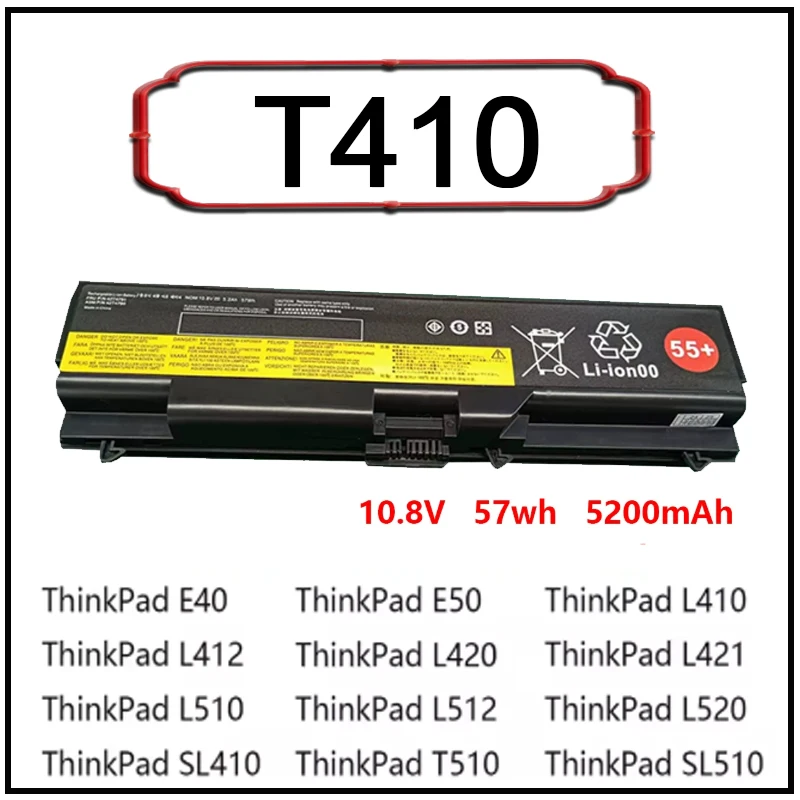 T410 Laptop Battery for Lenovo ThinkPad E40 E50 E420 E425 E520 E525 L410 L412 L420 L421 L512 L520 SL410 2842 SL510 T410i T510
T410 Laptop Battery for Lenovo ThinkPad E40 E50 E420 E425 E520 E525 L410 L412 L420 L421 L512 L520 SL410 2842 SL510 T410i T510