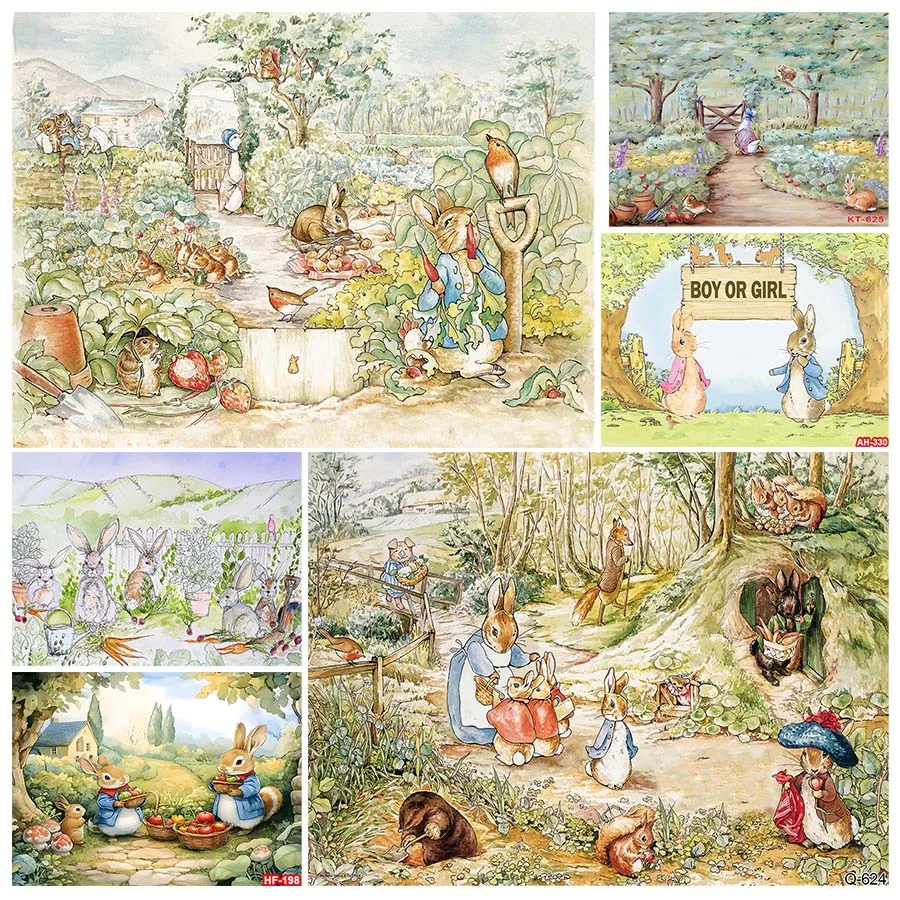 Spring Rabbit Birthday Party Decor Photo Backdrop Rabbit Peter and His Animal Friends Vegetable Garden Easter Banner Background
Spring Rabbit Birthday Party Decor Photo Backdrop Rabbit Peter and His Animal Friends Vegetable Garden Easter Banner Background