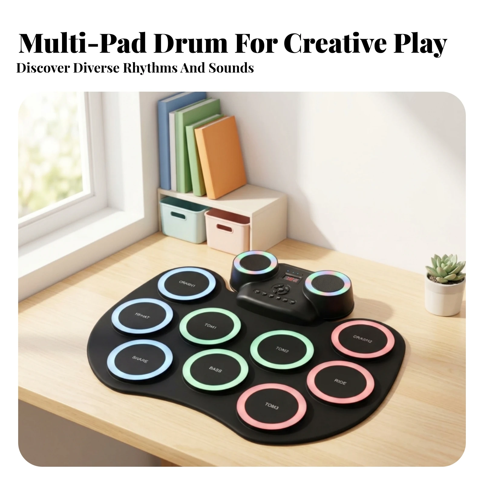 Roll-up Electronic Drum Set Built-in Speakers Roll-up Drum Kit Headphone Audio Port Log Function for Beginners, Travel
Roll-up Electronic Drum Set Built-in Speakers Roll-up Drum Kit Headphone Audio Port Log Function for Beginners, Travel