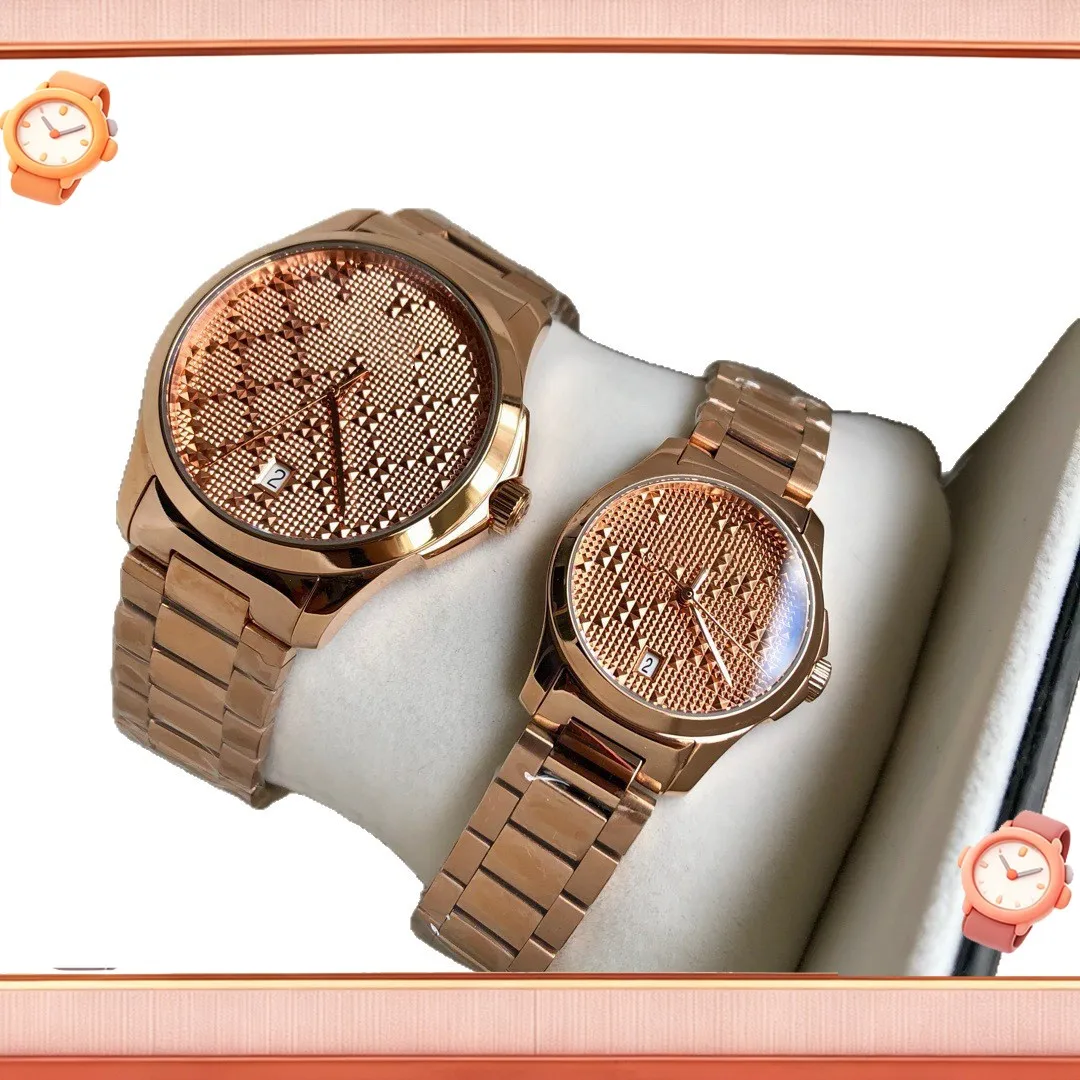 Luxury Rose Gold Couple Watch Set Stainless Steel Quartz Wristwatch with Textured Dial for Men Women Valentine Gift
Luxury Rose Gold Couple Watch Set Stainless Steel Quartz Wristwatch with Textured Dial for Men Women Valentine Gift