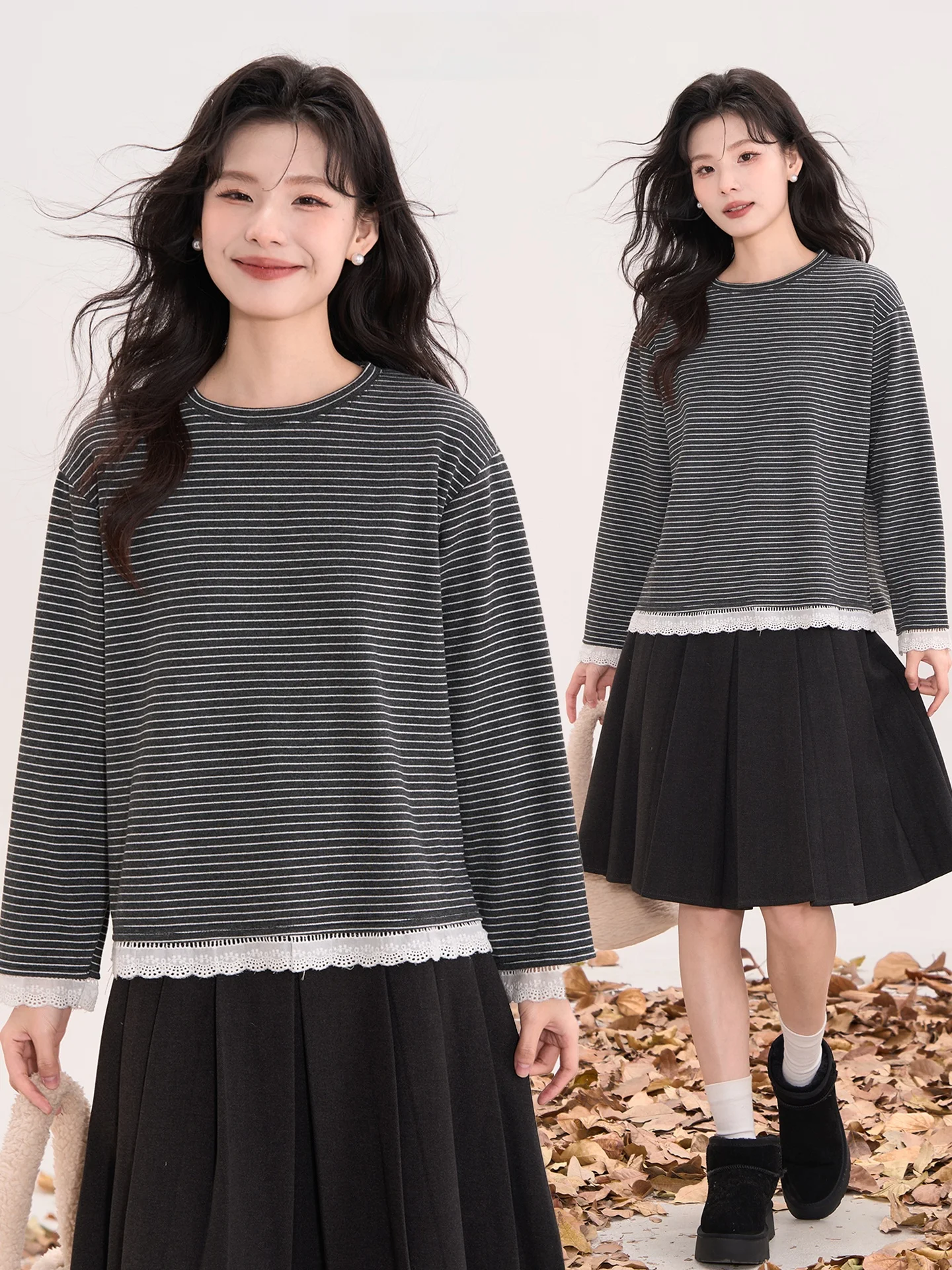 Женская футболка Heme Tea Rose Window с круглым вырезом, кружевной отделкой и полосатым узором, приятная к телу, дышащая, с длинным рукавом, свободного кроя
Женская футболка Heme Tea Rose Window с круглым вырезом, кружевной отделкой и полосатым узором, приятная к телу, дышащая, с длинным рукавом, свободного кроя