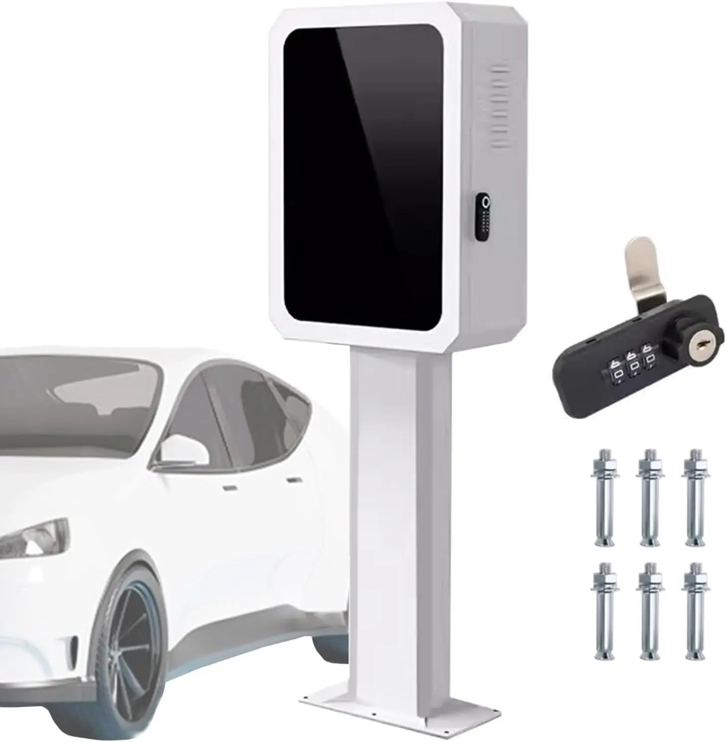 Ev Charger Enclosure Outdoor Box Pedestal, Electric Vehicle Charging Stations Stand with Combination/Keyed Lock, Lockable Floor Mounted Car Chager Pile
Ev Charger Enclosure Outdoor Box Pedestal, Electric Vehicle Charging Stations Stand with Combination/Keyed Lock, Lockable Floor Mounted Car Chager Pile