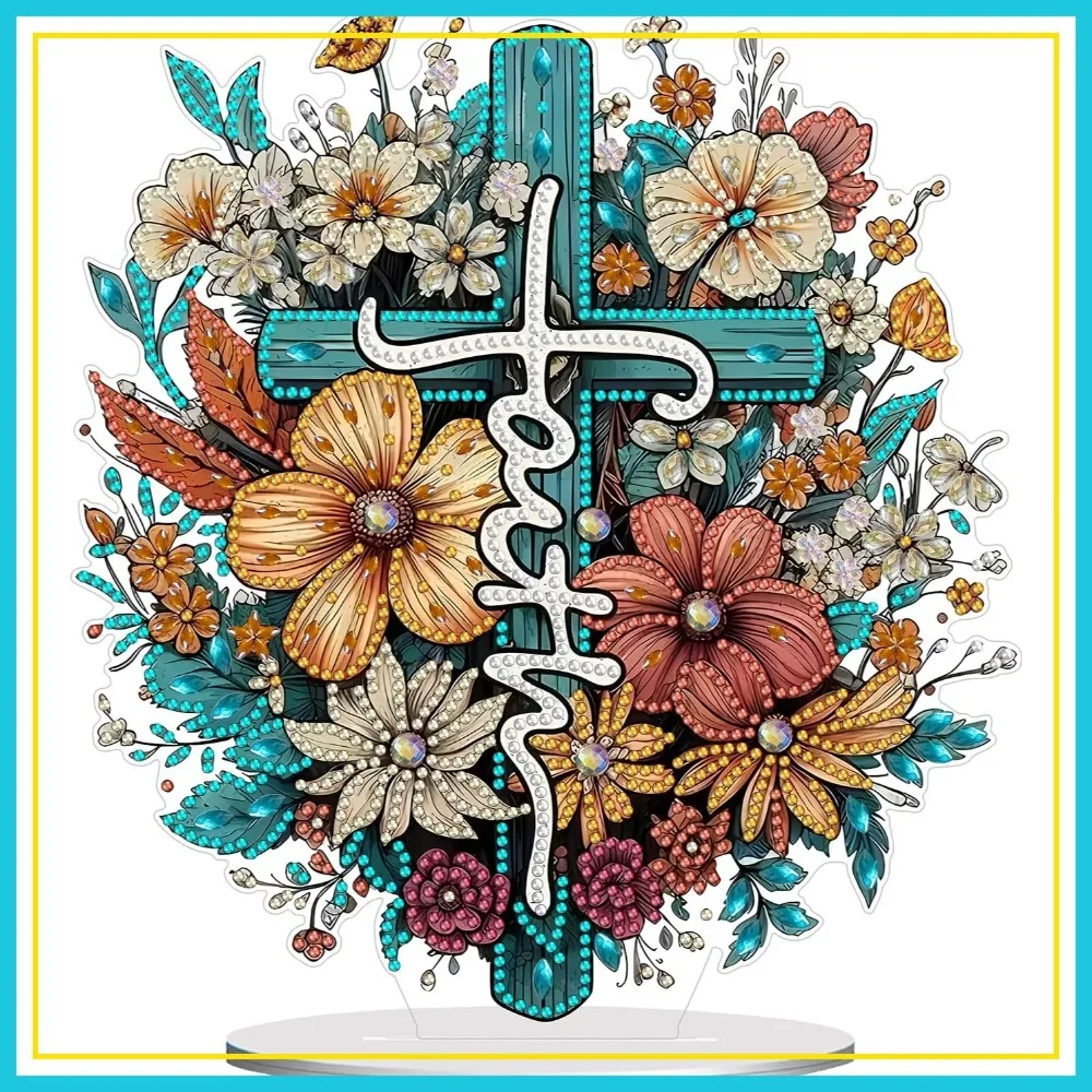 DIY Diamond Painting Cross Flower Tabletop Ornament, Crystal Home Decor for Adults Beginners
DIY Diamond Painting Cross Flower Tabletop Ornament, Crystal Home Decor for Adults Beginners
