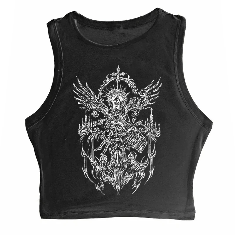 2025 Spring/Summer New European and American Y2K Sexy Temperament Women's T-shirt Gothic Printed Pattern Two Piece Set Strap
2025 Spring/Summer New European and American Y2K Sexy Temperament Women's T-shirt Gothic Printed Pattern Two Piece Set Strap