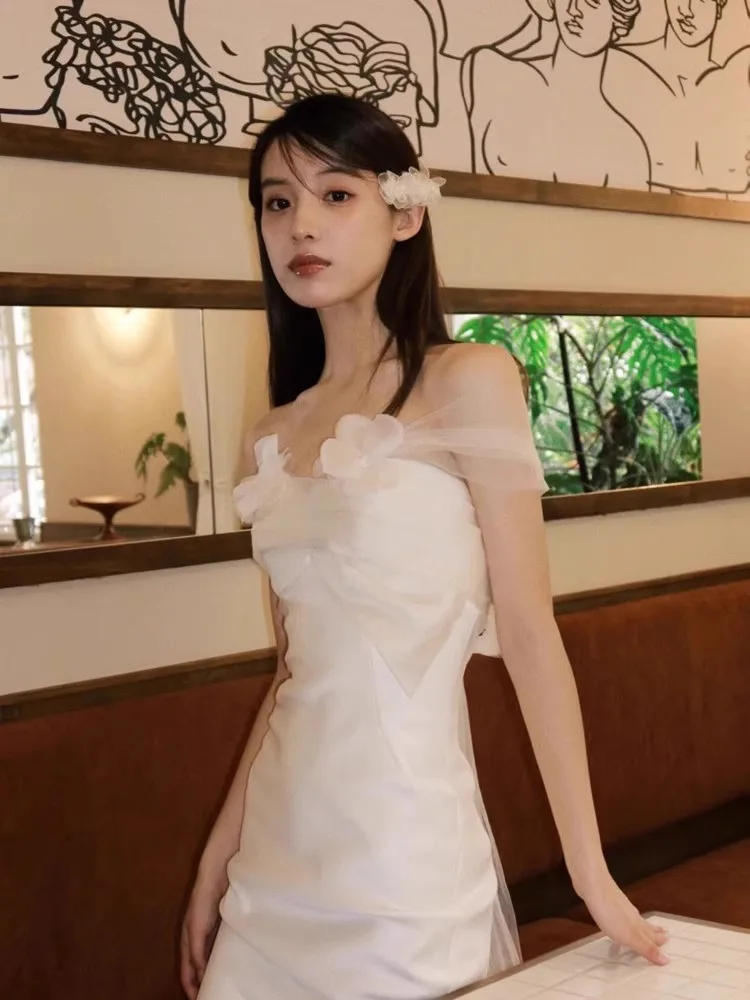Bridal Gown Morning Robe Simple Elegant Fish Tail Wedding Dress for Engagement Parties Bridal Entrance Guest Gown Long Skirt
Bridal Gown Morning Robe Simple Elegant Fish Tail Wedding Dress for Engagement Parties Bridal Entrance Guest Gown Long Skirt