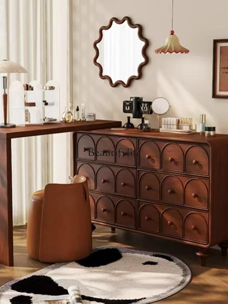 02American six-chest cabinet retro solid wood living room French dressing table chest
02American six-chest cabinet retro solid wood living room French dressing table chest