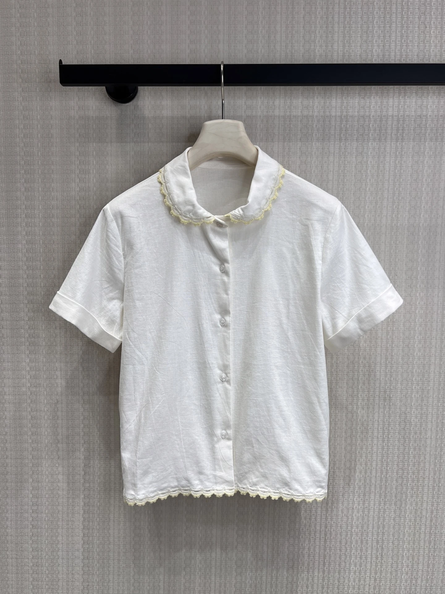 Sweet Style Short Sleeve White Shirt Lace Trim Girl's Feel Embroidered Logo Cotton Breathable Sweat Absorbent Doll Collar Shirt
Sweet Style Short Sleeve White Shirt Lace Trim Girl's Feel Embroidered Logo Cotton Breathable Sweat Absorbent Doll Collar Shirt