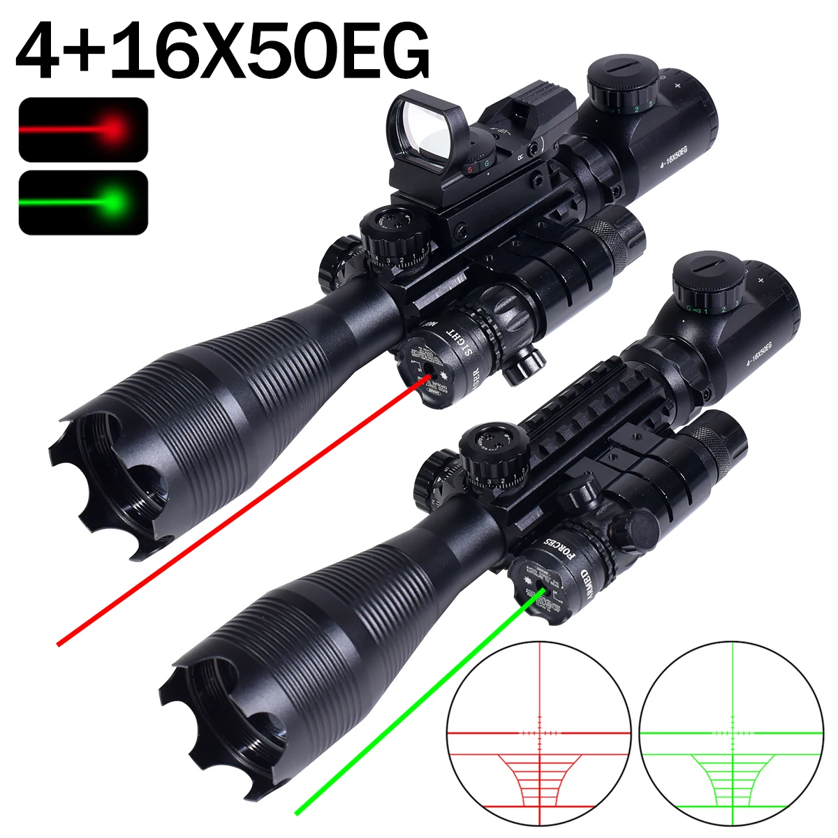 Tactical 4-16X50EG Optics Scopes Adjustable Combo Rifle Scope W/Red Dot Laser Flashlight Hunting Accessory Sniper Rifle Sight
Tactical 4-16X50EG Optics Scopes Adjustable Combo Rifle Scope W/Red Dot Laser Flashlight Hunting Accessory Sniper Rifle Sight