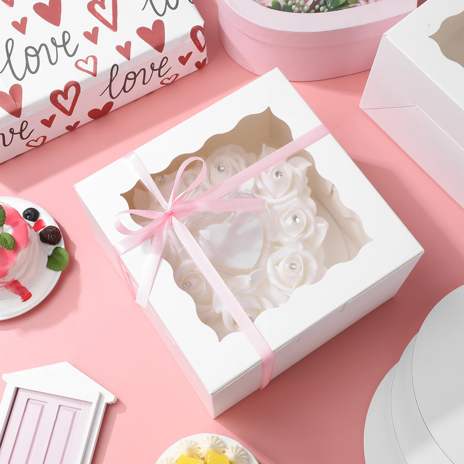 5 Sets Cake Wedding Cake Boxes For Guests Containers with Windows Baking Boxes Lids Baking Supplies Disposable Kitchen Barware
5 Sets Cake Wedding Cake Boxes For Guests Containers with Windows Baking Boxes Lids Baking Supplies Disposable Kitchen Barware