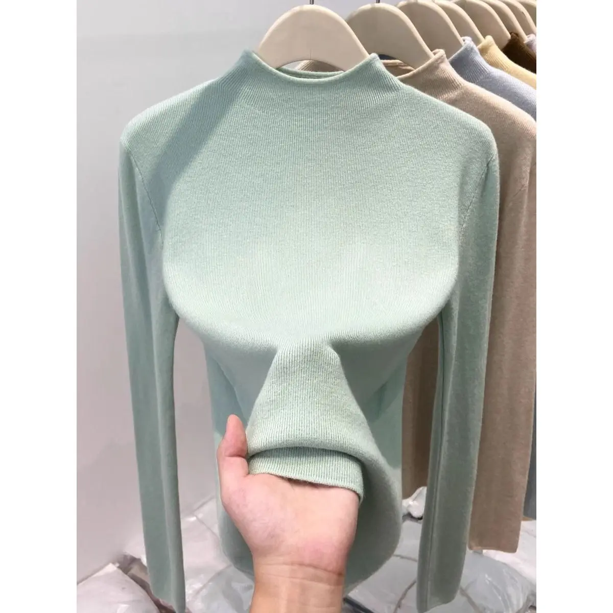 Long Sve Base irt Women's Autumn Semi-High Collar Inner Wear Knitted Tight Fit Soft Cozy Top Commute Sle Pure Color
Long Sve Base irt Women's Autumn Semi-High Collar Inner Wear Knitted Tight Fit Soft Cozy Top Commute Sle Pure Color