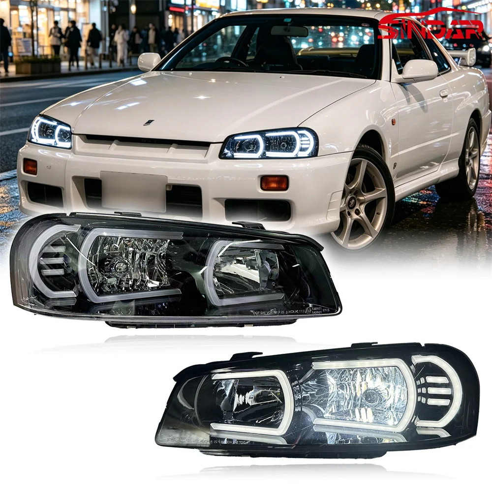 SINDAR New Style LED Headlight Assembly for Nissan Skyline R34 GTR GT-R 1998-2002 (BNR34 ENR34 ER34 HR34)
SINDAR New Style LED Headlight Assembly for Nissan Skyline R34 GTR GT-R 1998-2002 (BNR34 ENR34 ER34 HR34)