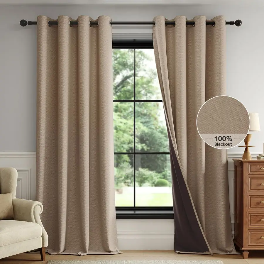100 Brown Blackout Curtains for Bedroom, Solid Weave Textured Geometric Weave Curtains 84 Inches Long Thermal Insulated Curtains
100 Brown Blackout Curtains for Bedroom, Solid Weave Textured Geometric Weave Curtains 84 Inches Long Thermal Insulated Curtains