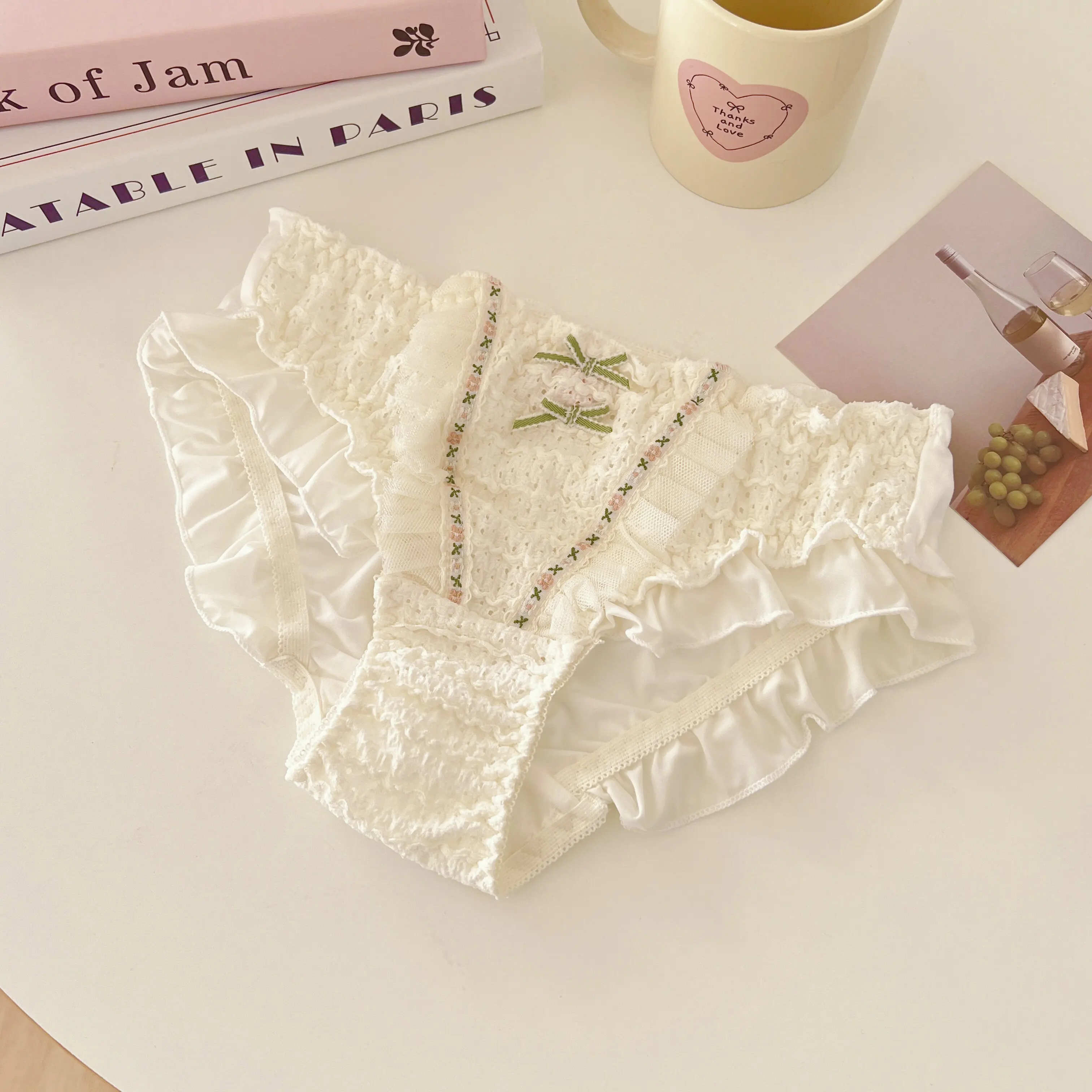Cute Japanese Style White Peach Lace Panties Sweet Ruffle Cotton Briefs Bowknot Lingerie For Women Daily Soft Underwear
Cute Japanese Style White Peach Lace Panties Sweet Ruffle Cotton Briefs Bowknot Lingerie For Women Daily Soft Underwear