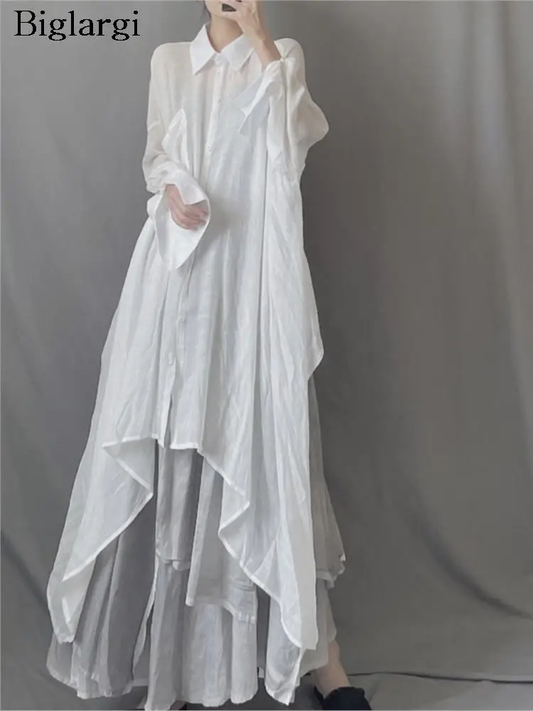 Oversized Autumn Long Shirt Dress Women Irregular Ruffle Pleated Ladies Dresses Modis Casual Loose Dress Woman 2023
Oversized Autumn Long Shirt Dress Women Irregular Ruffle Pleated Ladies Dresses Modis Casual Loose Dress Woman 2023