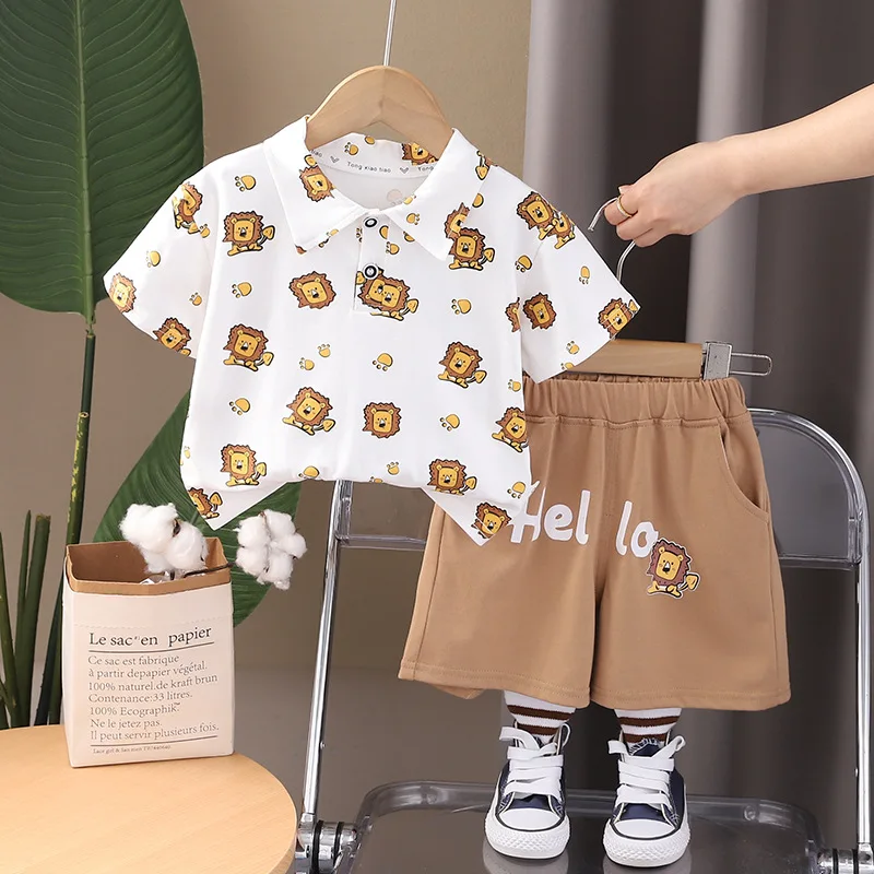 Kids Baby Boy 2 Piece Set 2024 Summer Cartoon Printed Flip Collar Short Sleeve T-shirts and Shorts Infant Boys Clothes Outfits
Kids Baby Boy 2 Piece Set 2024 Summer Cartoon Printed Flip Collar Short Sleeve T-shirts and Shorts Infant Boys Clothes Outfits