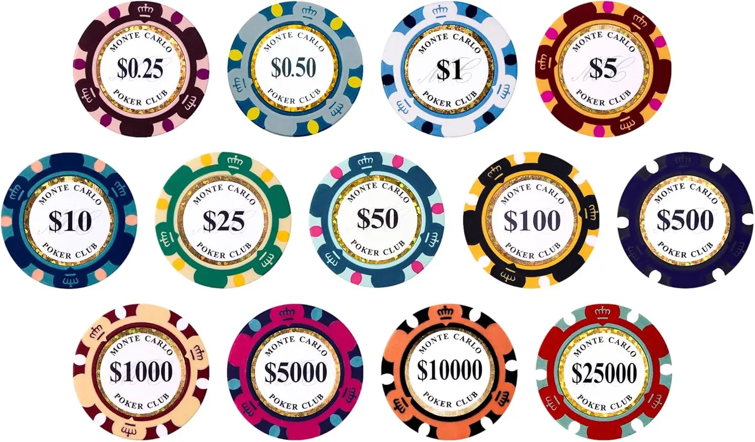 1000pcs 14g Heavy Clay Poker Chips Bulk - No Case, Casino Quality
1000pcs 14g Heavy Clay Poker Chips Bulk - No Case, Casino Quality