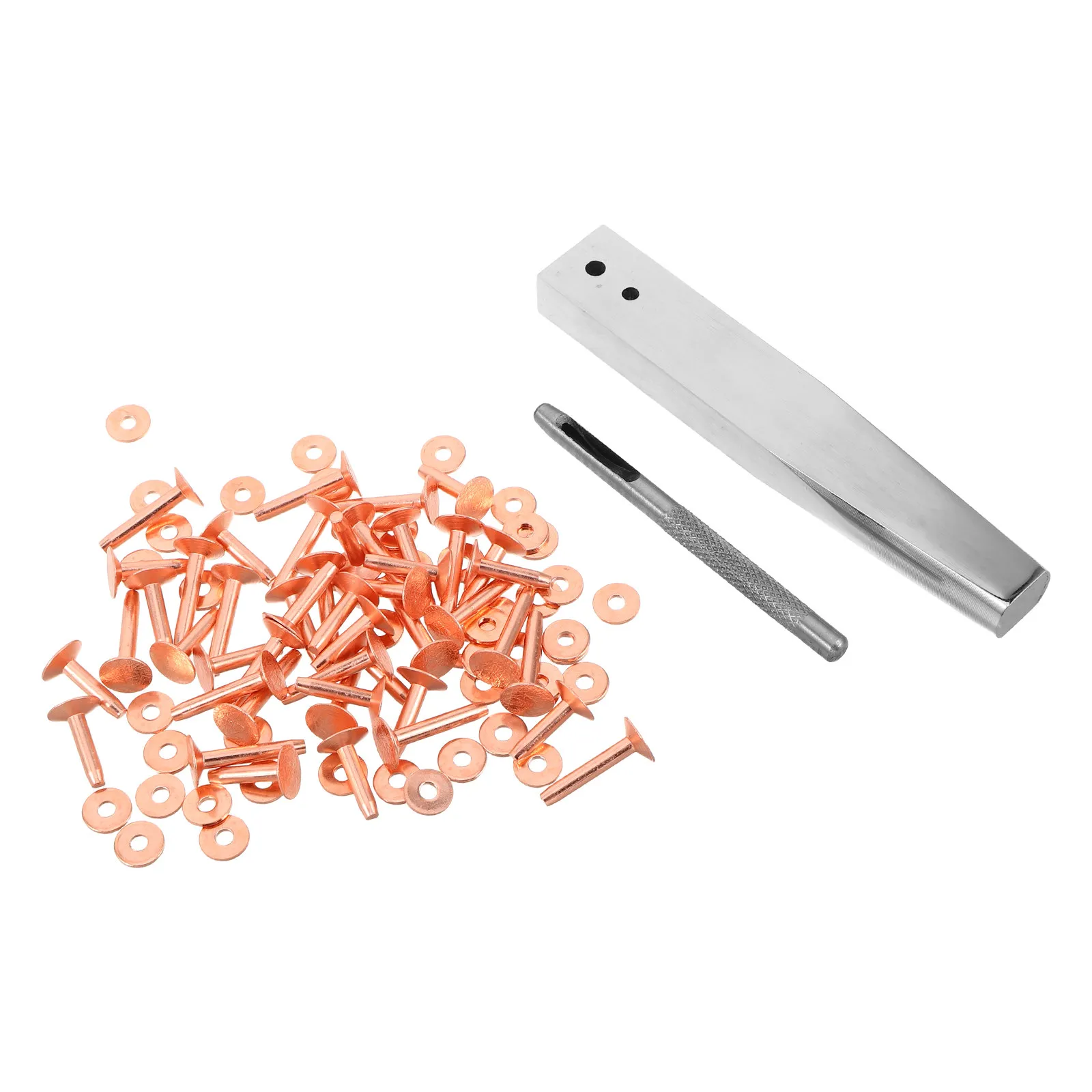 1Set Copper Rivet Setter Tool for Leatherworking Includes Burr Setter Hollow Rivets Bag Belt Shoe Repair DIY Craft Kit
1Set Copper Rivet Setter Tool for Leatherworking Includes Burr Setter Hollow Rivets Bag Belt Shoe Repair DIY Craft Kit