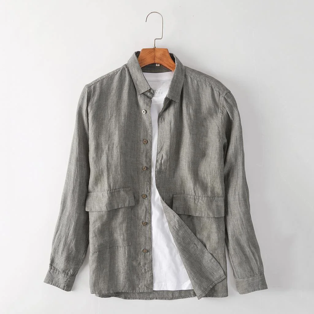 Summer Spring Men Linen Shirt Casual Long Sleeve Top Mens Button Up Shirt Male Oversize Social Loose Green Black Cute Shirts
Summer Spring Men Linen Shirt Casual Long Sleeve Top Mens Button Up Shirt Male Oversize Social Loose Green Black Cute Shirts