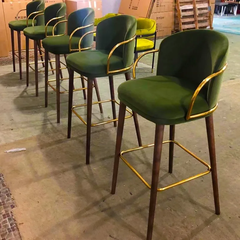 New simple light luxury solid wood bar chair home high stool bar front desk chair
New simple light luxury solid wood bar chair home high stool bar front desk chair