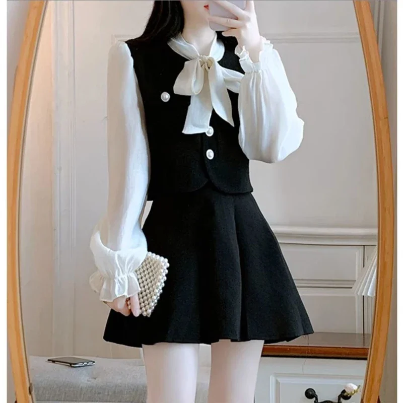 Женские комплекты из 2 предметов во французском стиле, на шнуровке с бантом и бисером, в стиле пэчворк, роскошные элегантные топы, женские шикарные милые плиссированные мини-юбки с высокой талией
Женские комплекты из 2 предметов во французском стиле, на шнуровке с бантом и бисером, в стиле пэчворк, роскошные элегантные топы, женские шикарные милые плиссированные мини-юбки с высокой талией