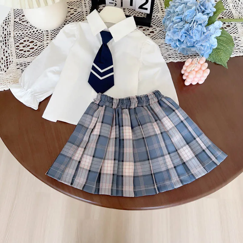 Children's Academy Style Outfit Skirt New Spring and Autumn Girls' Korean Long Sleeve Shirt+Pleated Skirt Two-Piece Set Free Tie
Children's Academy Style Outfit Skirt New Spring and Autumn Girls' Korean Long Sleeve Shirt+Pleated Skirt Two-Piece Set Free Tie