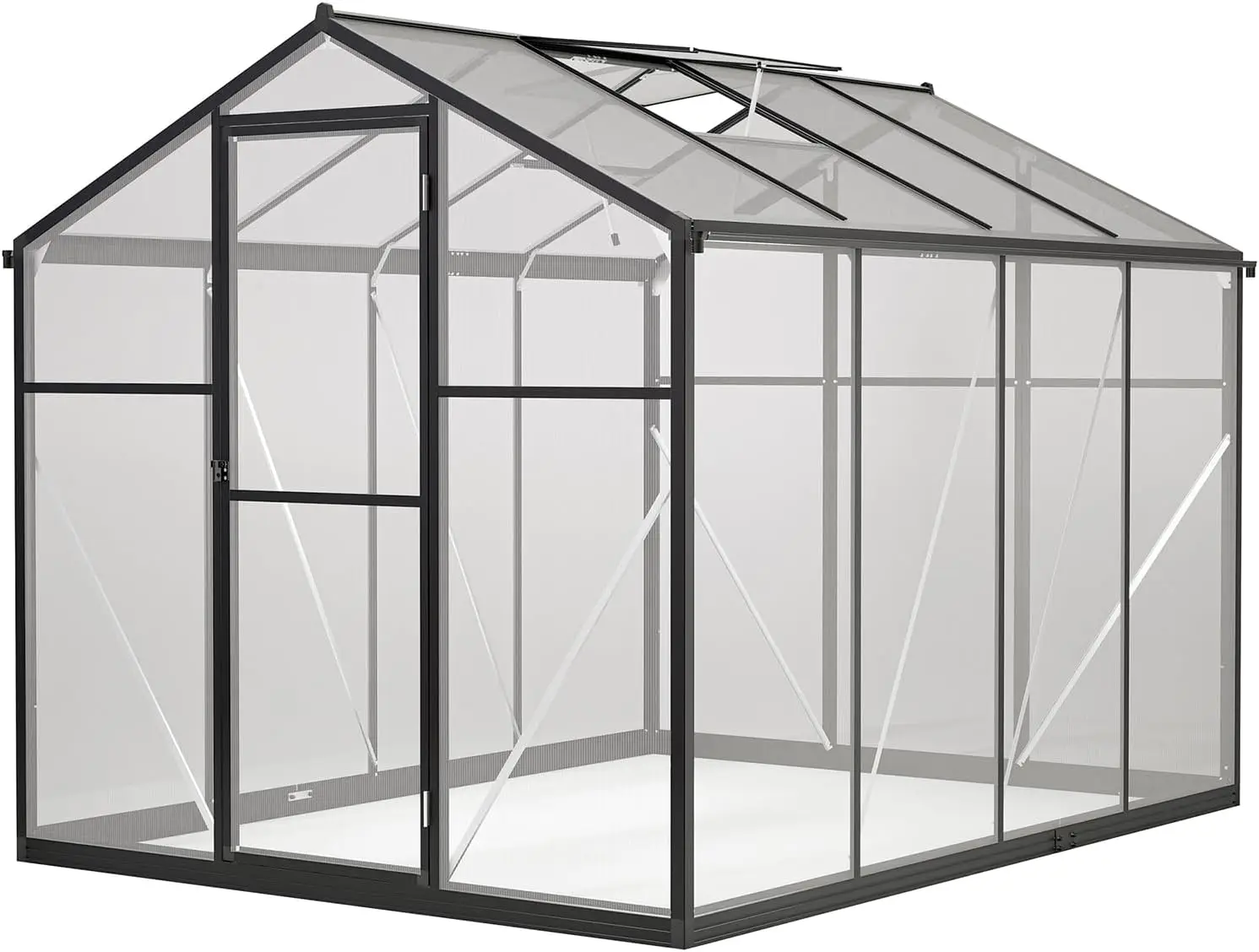 6x8 Ft Greenhouses for Outdoors, UV-Coated Polycarbonate Panels and Aluminium Green Houses for Outside, 2 Roof Vents, Lawn
6x8 Ft Greenhouses for Outdoors, UV-Coated Polycarbonate Panels and Aluminium Green Houses for Outside, 2 Roof Vents, Lawn