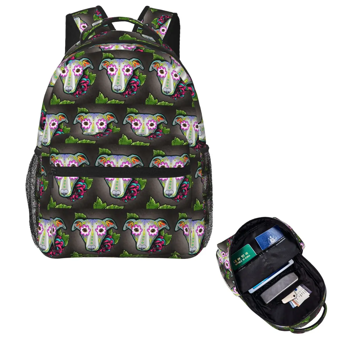 Dead Whippet Greyhound Sugar Skull Dog Student Backpack School Bag Hiking Travel Daypack Boy Girl Fashion Bookbag Shoulder Bags
Dead Whippet Greyhound Sugar Skull Dog Student Backpack School Bag Hiking Travel Daypack Boy Girl Fashion Bookbag Shoulder Bags