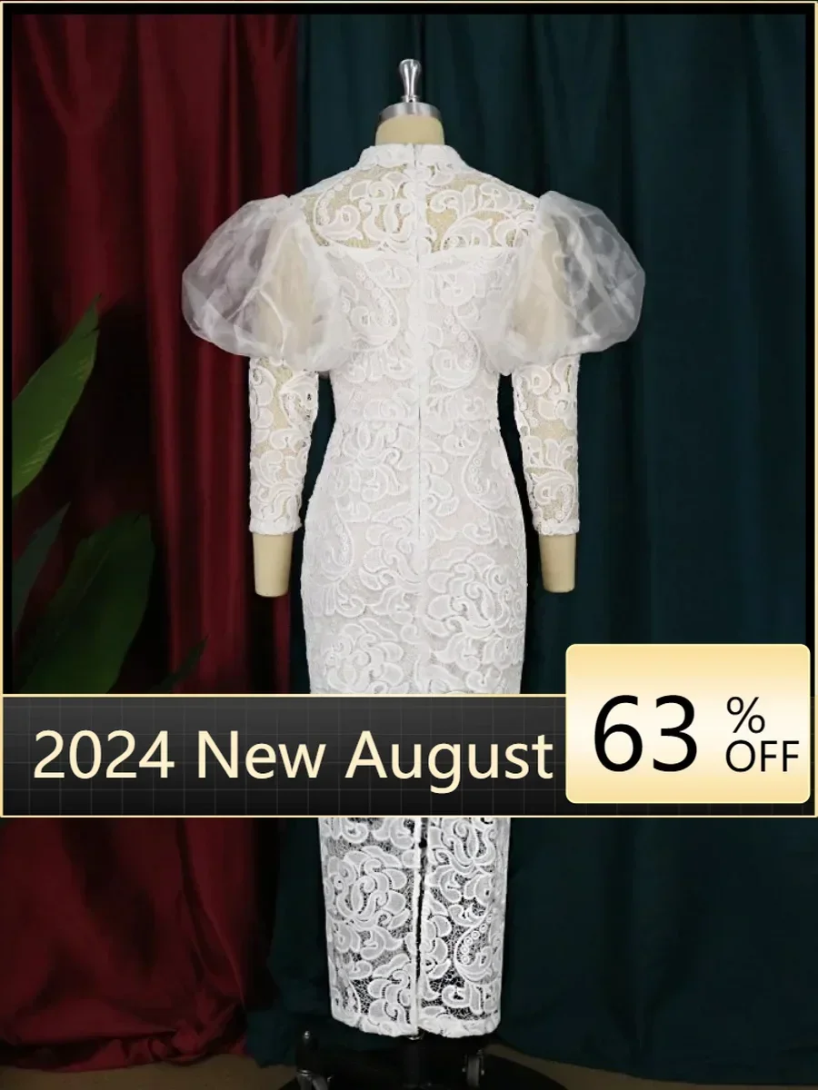 White Lace Dresses for Women High Waist Bodycon Puff Long Sleeve Elegant Retro Evening Cocktail Event Long Prom Gowns Outfits
White Lace Dresses for Women High Waist Bodycon Puff Long Sleeve Elegant Retro Evening Cocktail Event Long Prom Gowns Outfits