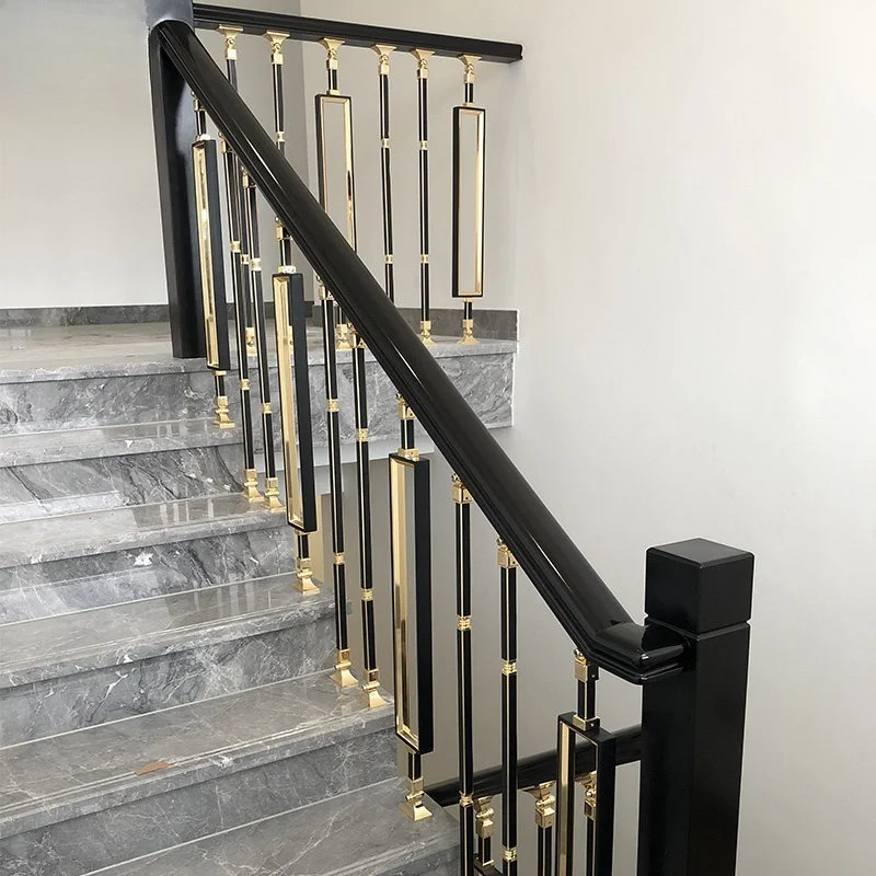 Home Villa stairs railing handrail light luxury copper art new Chinese style indoor household aluminum alloy solid wood fence
Home Villa stairs railing handrail light luxury copper art new Chinese style indoor household aluminum alloy solid wood fence