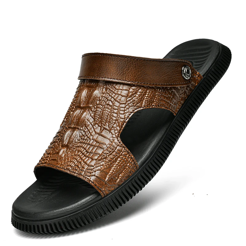 Men's Leather Sandals Slides Summer Casual Slip On Shoes Soft Comfortable Sandalias Hombre Anti-Skid
Men's Leather Sandals Slides Summer Casual Slip On Shoes Soft Comfortable Sandalias Hombre Anti-Skid