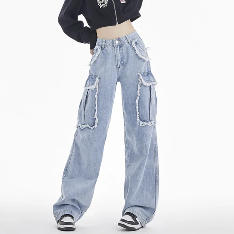 Women Denim Pants 2023 Autumn Winter Big Pocket Wide Leg Jeans Fashion Loose Leisure Long Denim Trousers New
Women Denim Pants 2023 Autumn Winter Big Pocket Wide Leg Jeans Fashion Loose Leisure Long Denim Trousers New