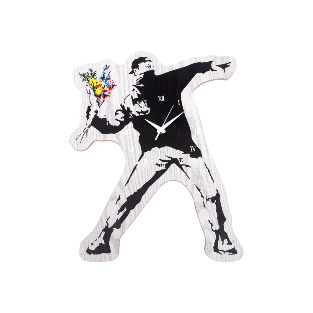Modern Art Banksy Clock Flower Bomber England Street Art Simple Packing Wall Decoration Best Gift
Modern Art Banksy Clock Flower Bomber England Street Art Simple Packing Wall Decoration Best Gift