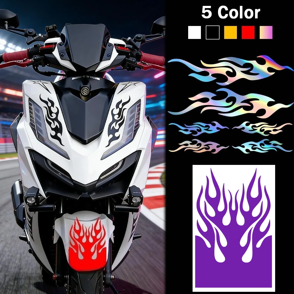 Flame Design Motorcycle Stickers Motorbike Fender Decal Vinyl Reflective Head Decor for PCX NMAX Agility Medley SH XMAX Like 125
Flame Design Motorcycle Stickers Motorbike Fender Decal Vinyl Reflective Head Decor for PCX NMAX Agility Medley SH XMAX Like 125